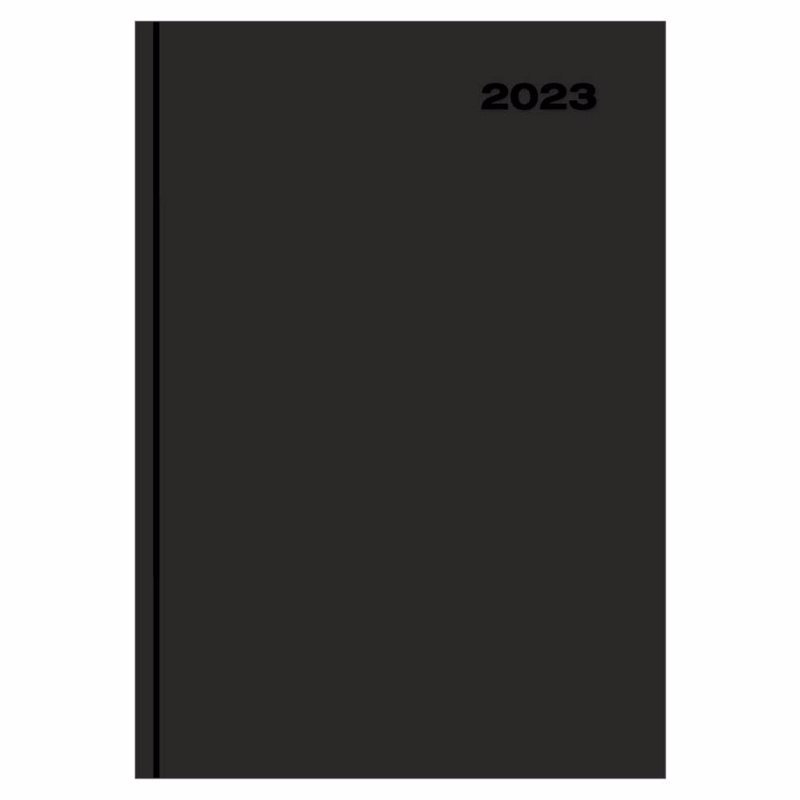 De voorkant van het boek met de titel : Buro-agenda zwart 2023
