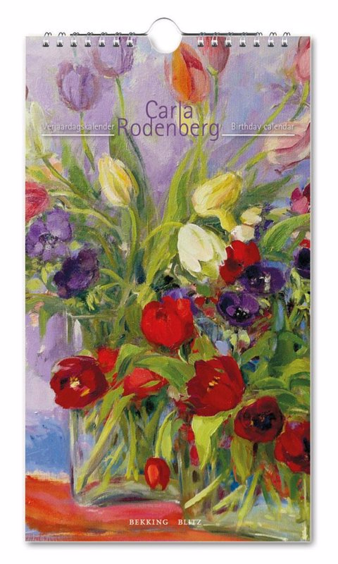 De voorkant van het boek met de titel : Carla Rodenberg Verjaardagskalender