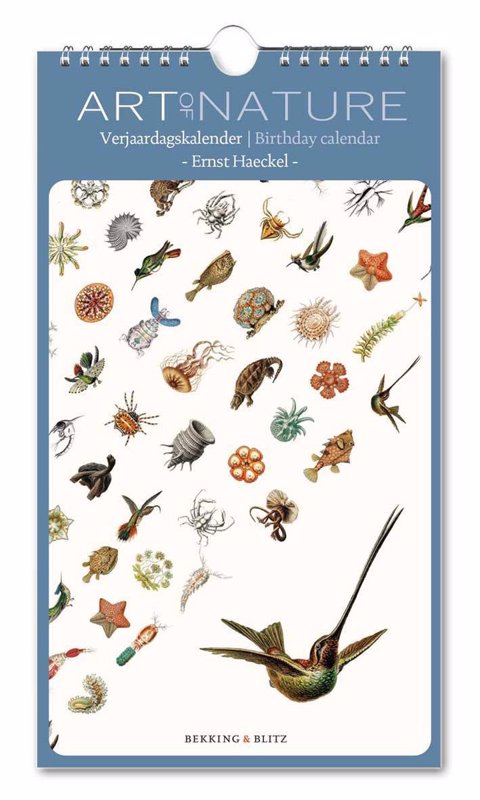 De voorkant van het boek met de titel : Art of Nature Ernst Haeckel Verjaardagskalender