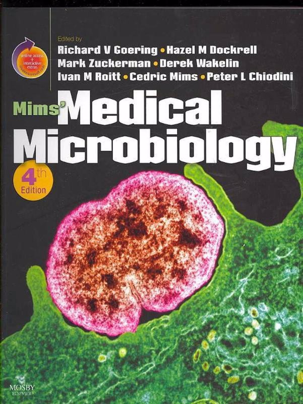 De voorkant van het boek met de titel : Mims&#39; Medical Microbiology
