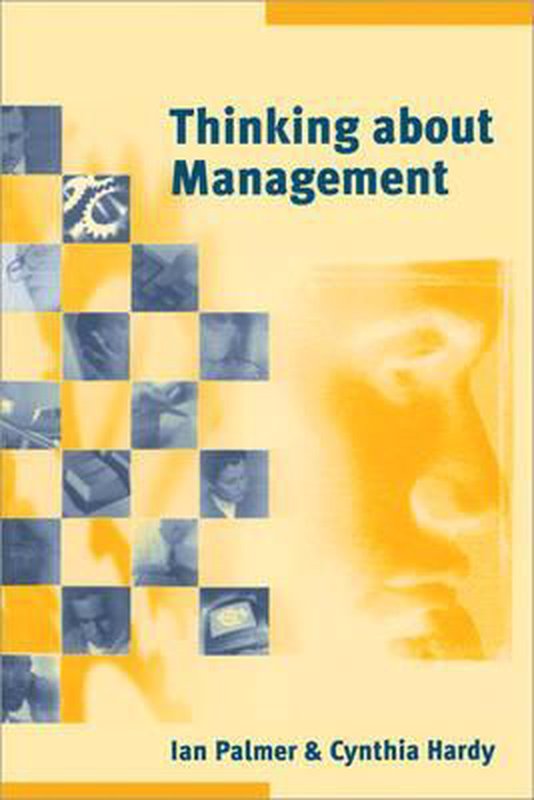 De voorkant van het boek met de titel : Thinking about Management