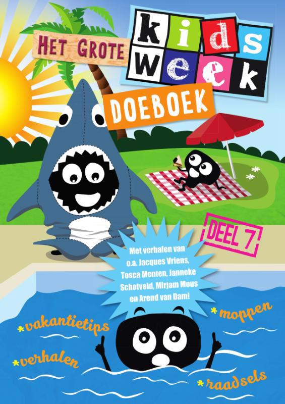 De voorkant van het boek met de titel : Het grote Kidsweek doeboek