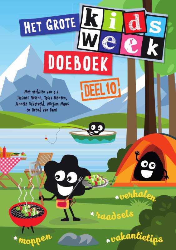 De voorkant van het boek met de titel : Het grote Kidsweek doeboek