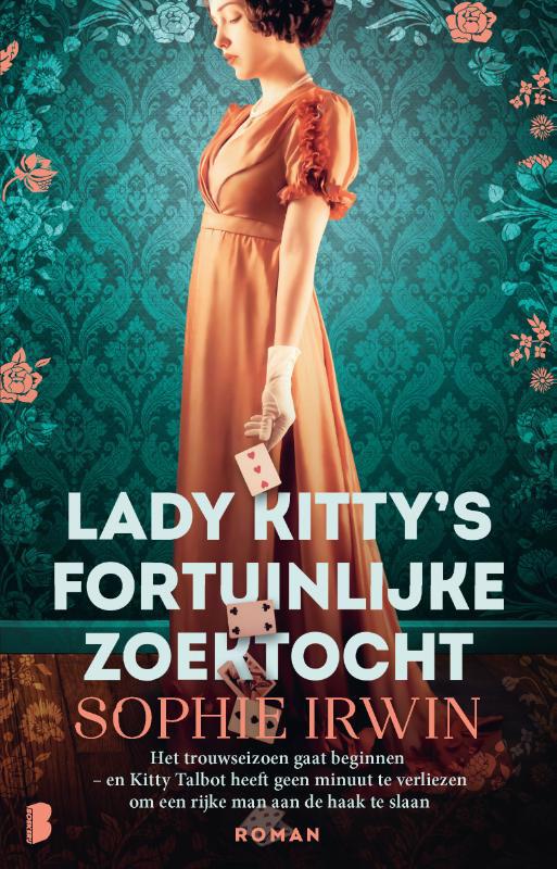 De voorkant van het boek met de titel : Lady Kitty&#39;s fortuinlijke zoektocht