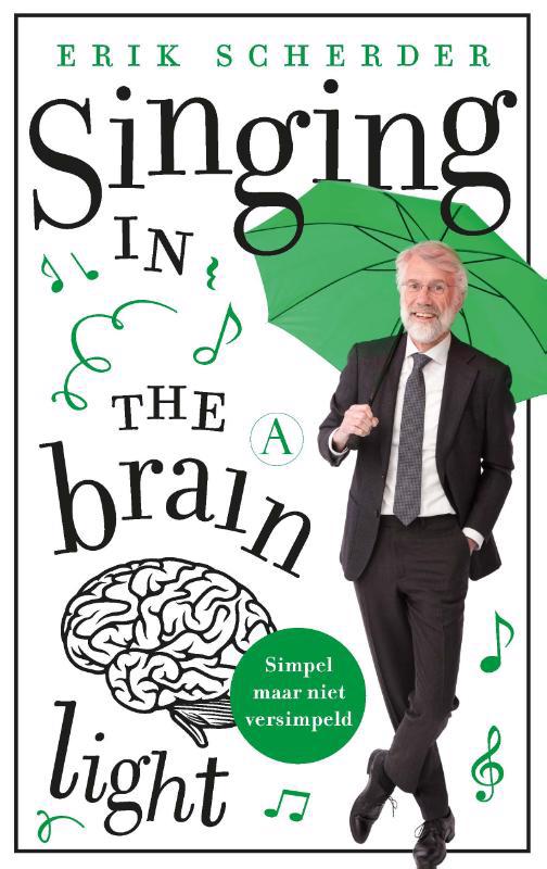 De voorkant van het boek met de titel : Singing in the brain light