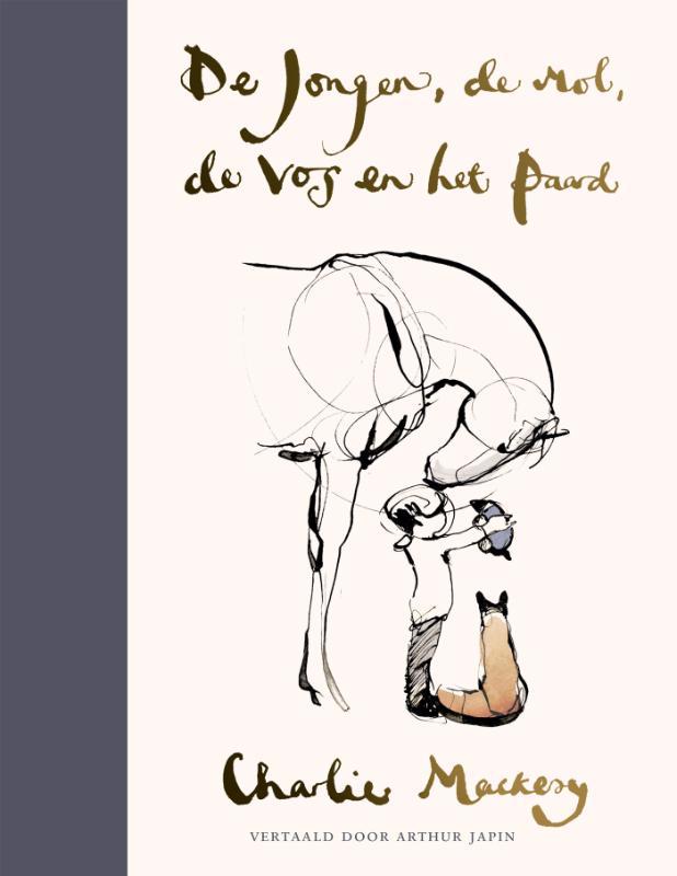 De voorkant van het boek met de titel : De jongen, de mol, de vos en het paard