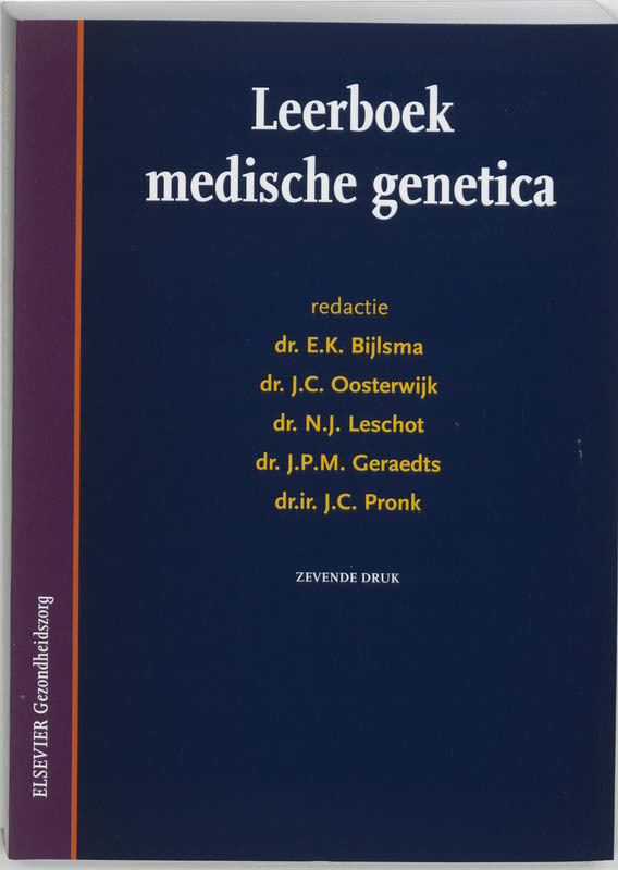 De voorkant van het boek met de titel : Leerboek medische genetica