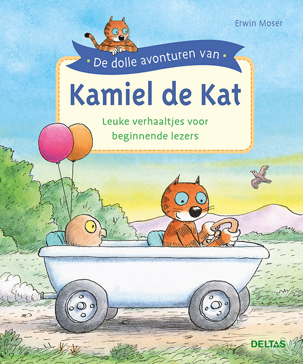 De voorkant van het boek met de titel : De dolle avonturen van Kamiel de Kat