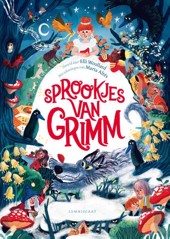 De voorkant van het boek met de titel : Sprookjes van Grimm