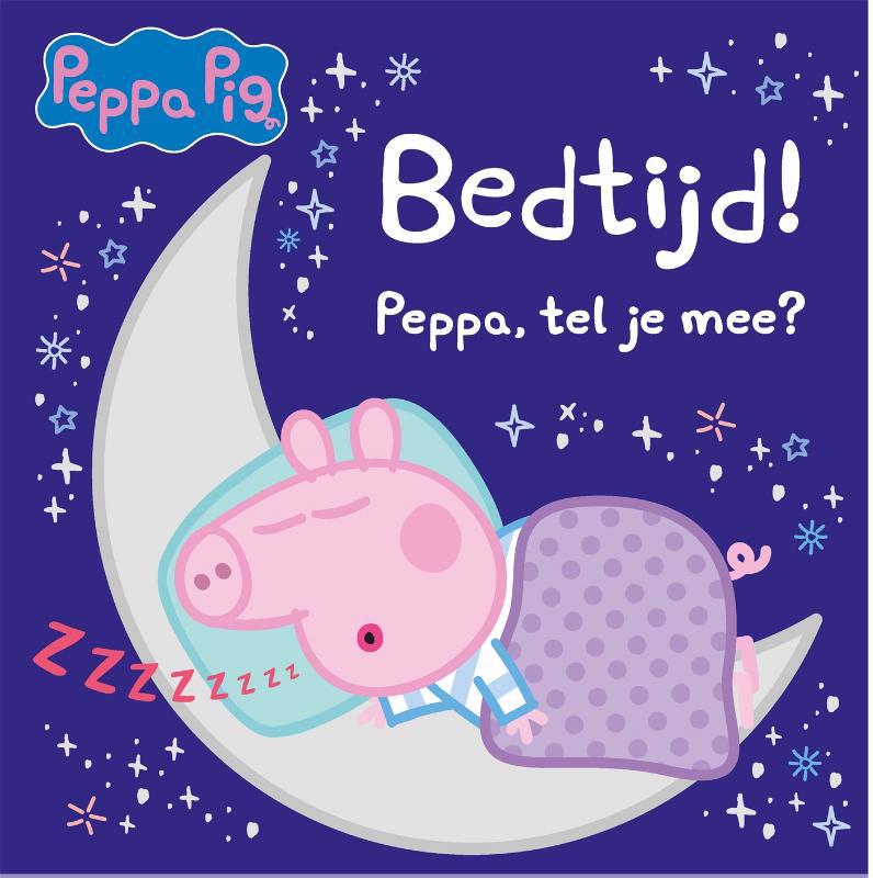 De voorkant van het boek met de titel : Bedtijd! Peppa, tel je mee?