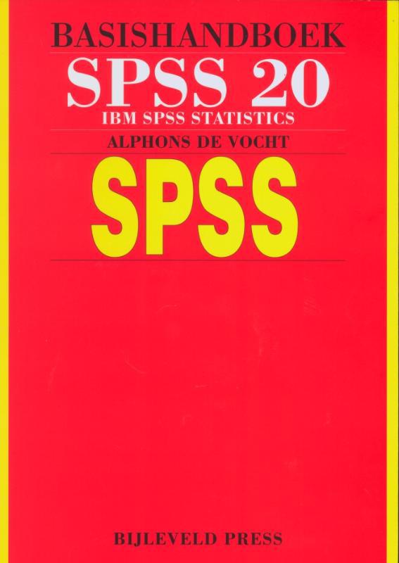 De voorkant van het boek met de titel : Basishandboek SPSS 20