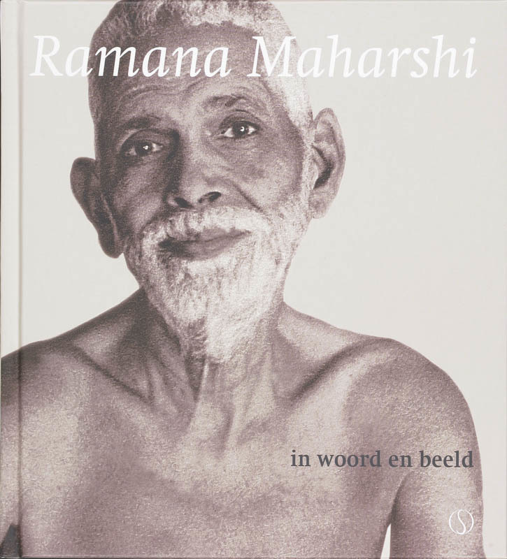 De voorkant van het boek met de titel : Ramana Maharshi in woord en beeld