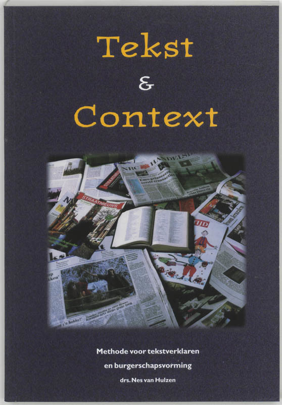 De voorkant van het boek met de titel : Tekst &amp; context