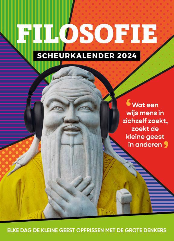 De voorkant van het boek met de titel : Filosofie Scheurkalender 2024
