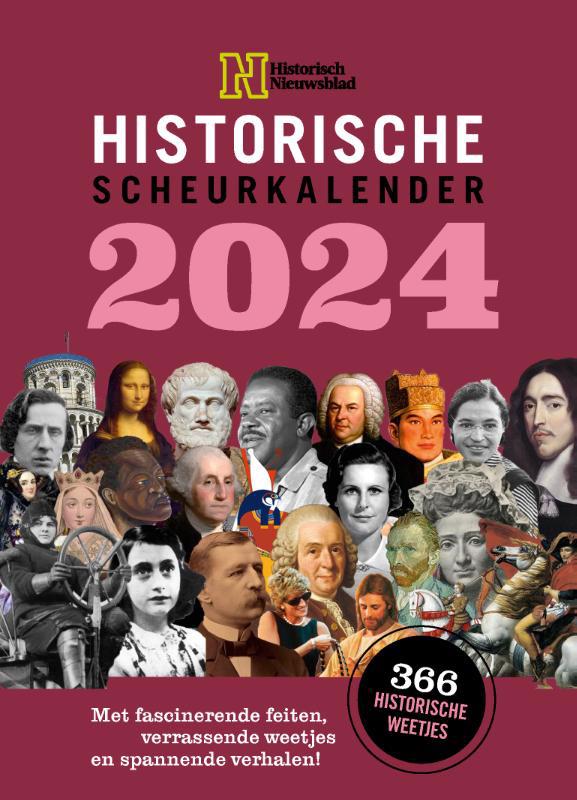 De voorkant van het boek met de titel : De Historische Scheurkalender 2024