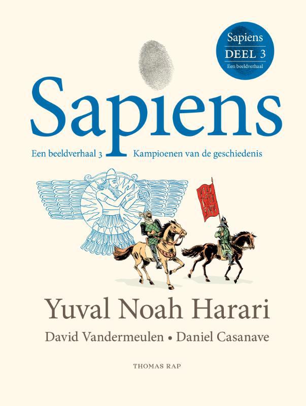 De voorkant van het boek met de titel : Sapiens een beeldverhaal