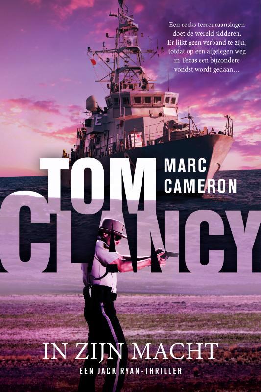 De voorkant van het boek met de titel : Tom Clancy In zijn macht